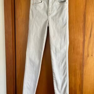 We The Free Cream Women's Stretch Skinny Fray Fringe 5 Pocket Jeans Inseam 26.5"